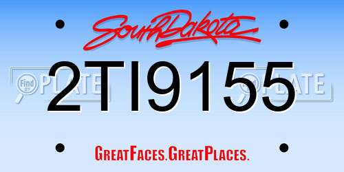 2TI9155 South Dakota License Plate
