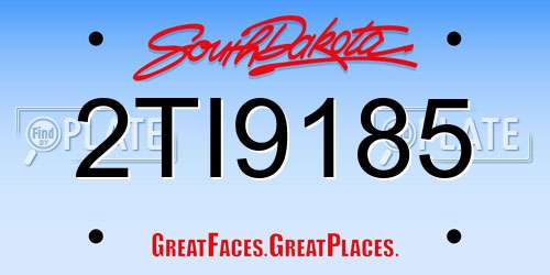 2TI9185 South Dakota License Plate