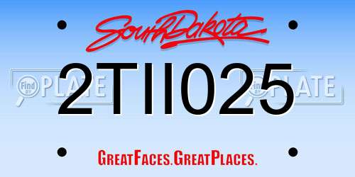 2TII025 South Dakota License Plate