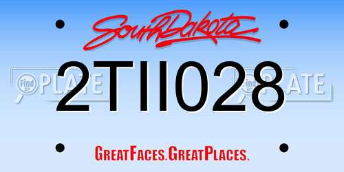 2TII028 South Dakota License Plate