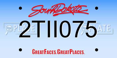 2TII075 South Dakota License Plate