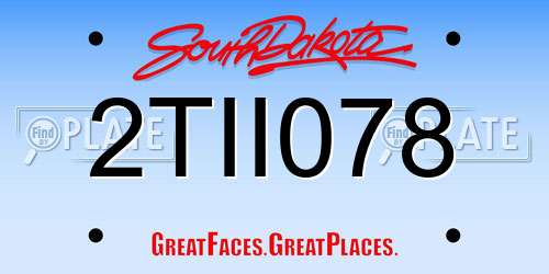 2TII078 South Dakota License Plate