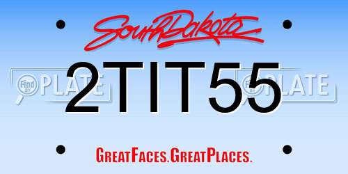 2TIT55 South Dakota License Plate