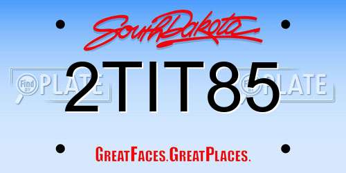 2TIT85 South Dakota License Plate