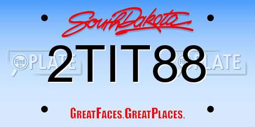 2TIT88 South Dakota License Plate