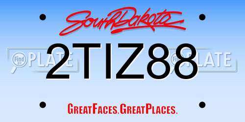 2TIZ88 South Dakota License Plate