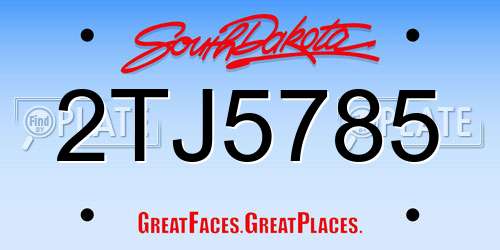 2TJ5785 South Dakota License Plate