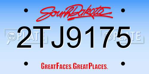 2TJ9175 South Dakota License Plate