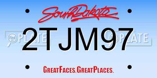 2TJM97 South Dakota License Plate