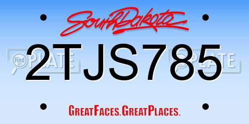 2TJS785 South Dakota License Plate