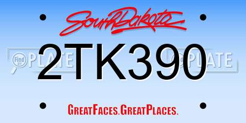 2TK390 South Dakota License Plate