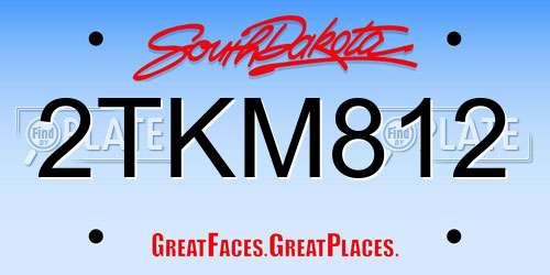 2TKM812 South Dakota License Plate