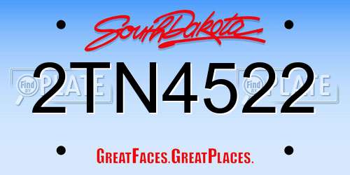 2TN4522 South Dakota License Plate
