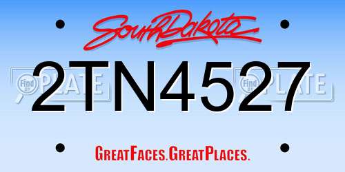 2TN4527 South Dakota License Plate
