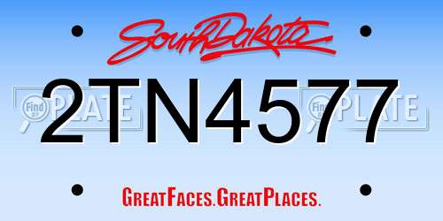 2TN4577 South Dakota License Plate