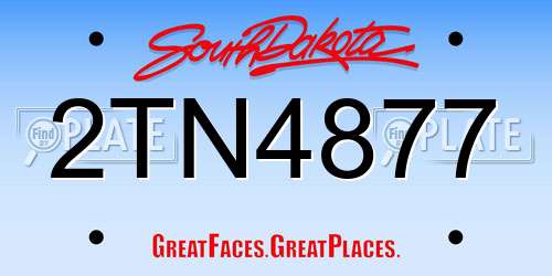 2TN4877 South Dakota License Plate