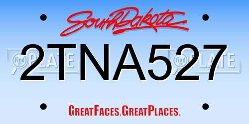 2TNA527 South Dakota License Plate