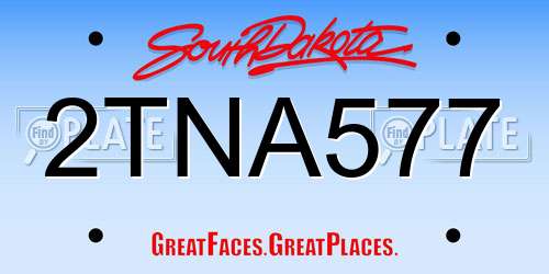 2TNA577 South Dakota License Plate