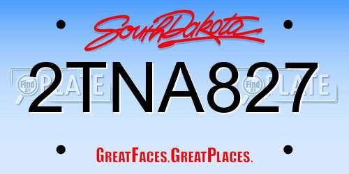 2TNA827 South Dakota License Plate