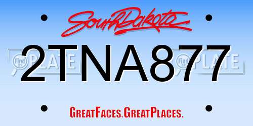 2TNA877 South Dakota License Plate