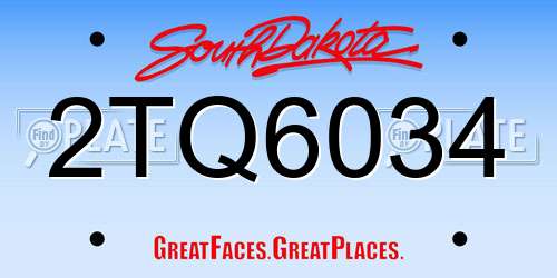 2TQ6034 South Dakota License Plate