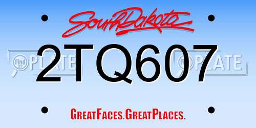 2TQ607 South Dakota License Plate