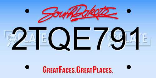 2TQE791 South Dakota License Plate