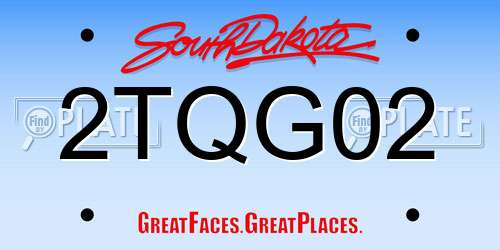 2TQG02 South Dakota License Plate