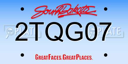 2TQG07 South Dakota License Plate