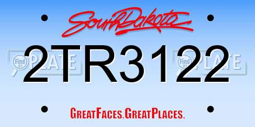 2TR3122 South Dakota License Plate