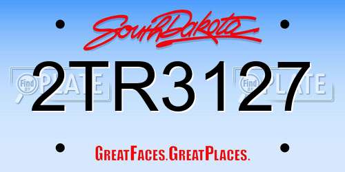2TR3127 South Dakota License Plate