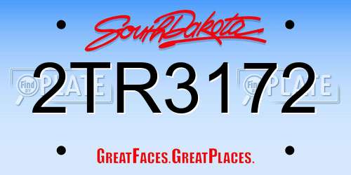 2TR3172 South Dakota License Plate