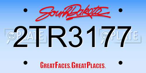 2TR3177 South Dakota License Plate