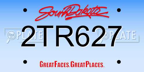 2TR627 South Dakota License Plate