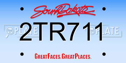2TR711 South Dakota License Plate