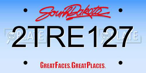 2TRE127 South Dakota License Plate