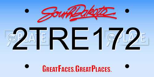 2TRE172 South Dakota License Plate