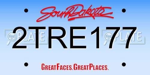 2TRE177 South Dakota License Plate