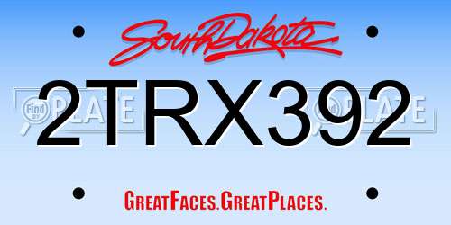2TRX392 South Dakota License Plate