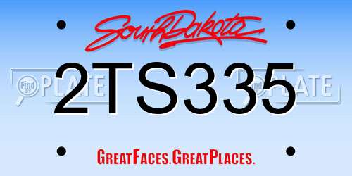 2TS335 South Dakota License Plate