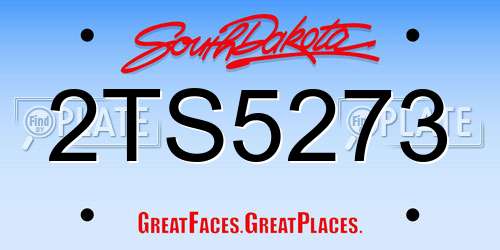 2TS5273 South Dakota License Plate