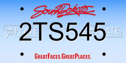 2TS545 South Dakota License Plate