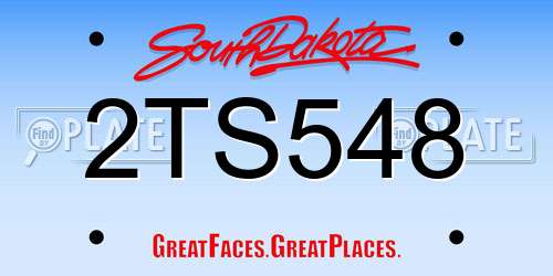 2TS548 South Dakota License Plate