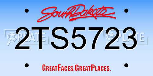 2TS5723 South Dakota License Plate