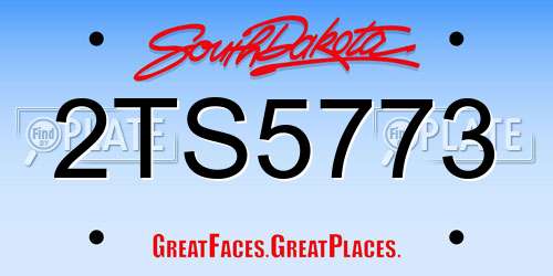 2TS5773 South Dakota License Plate