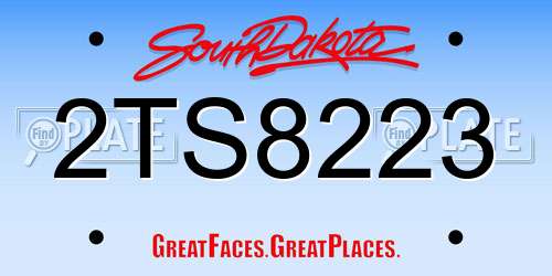 2TS8223 South Dakota License Plate