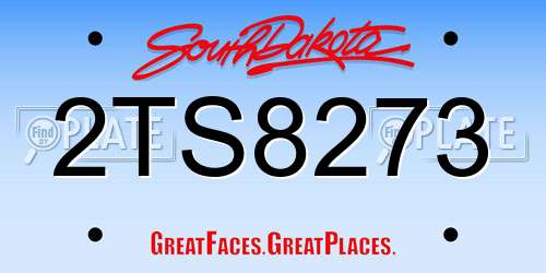 2TS8273 South Dakota License Plate
