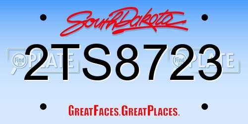 2TS8723 South Dakota License Plate