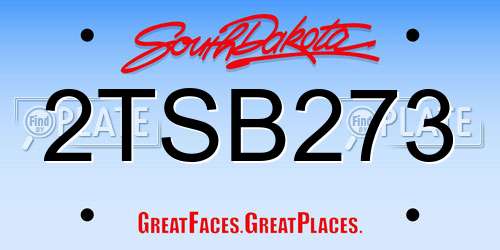 2TSB273 South Dakota License Plate