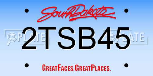 2TSB45 South Dakota License Plate